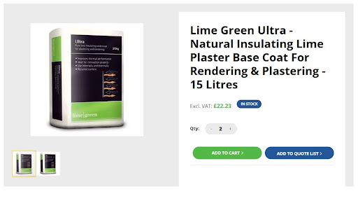 Lime Green Ultra lime plaster base coat for high-quality rendering and plastering by AMBS Eco Solutions, St Albans.